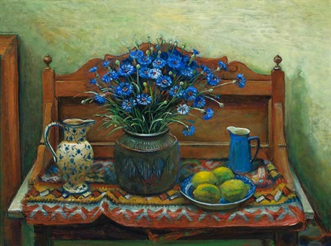 Still life with cornflowers - Margaret Olley